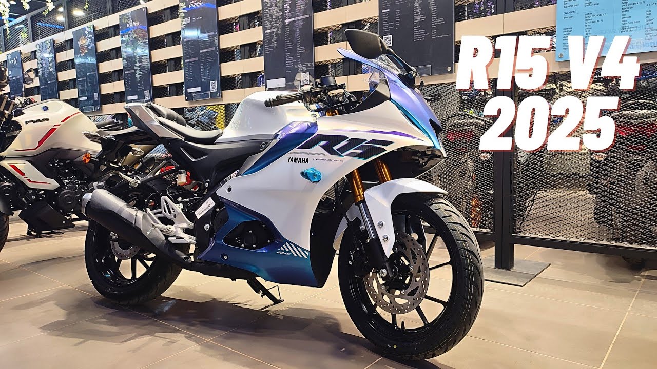 2025 Yamaha R15 V4, New Matte Pearl White Color 🔥