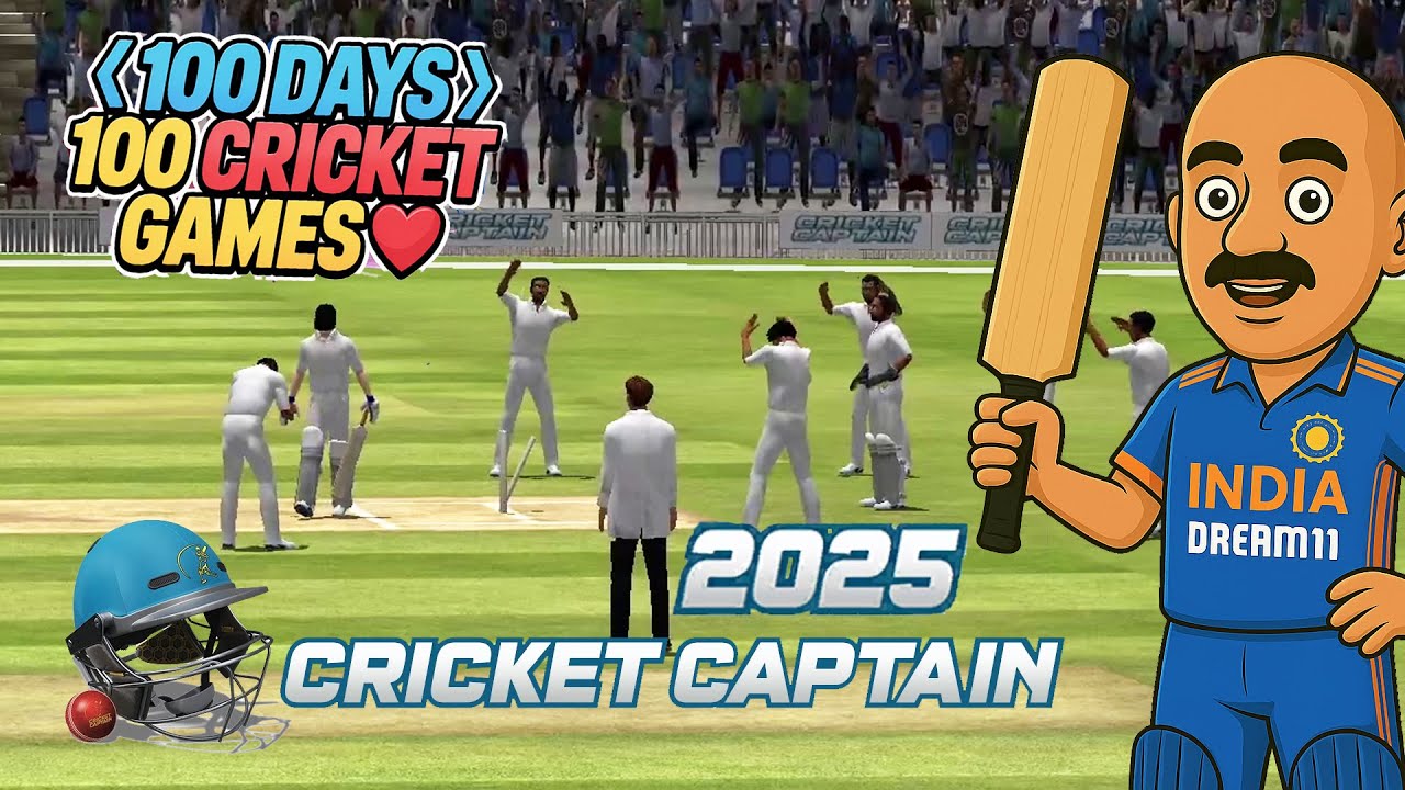 D14 UNBEARABLE ! First Look at Cricket Captain 2025 100 Days 100 Cricket Games ,Test Match IND ENG