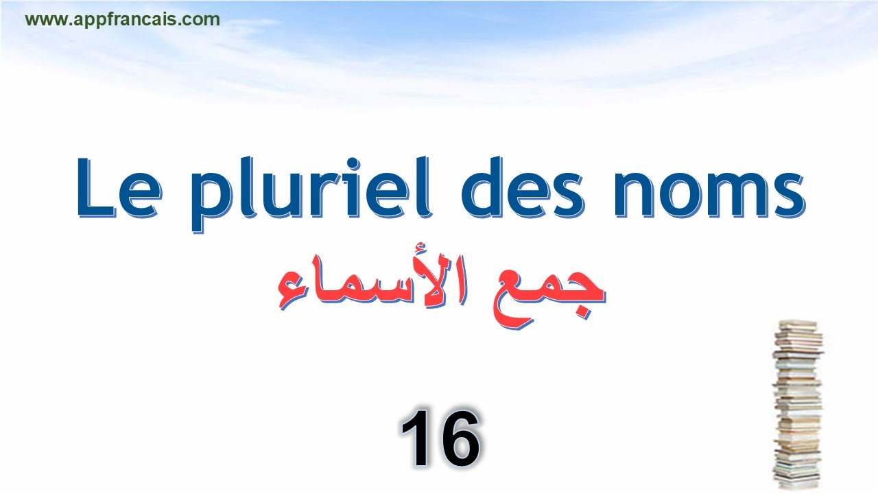 الدرس 16 : Le pluriel des noms جمع الأسماء