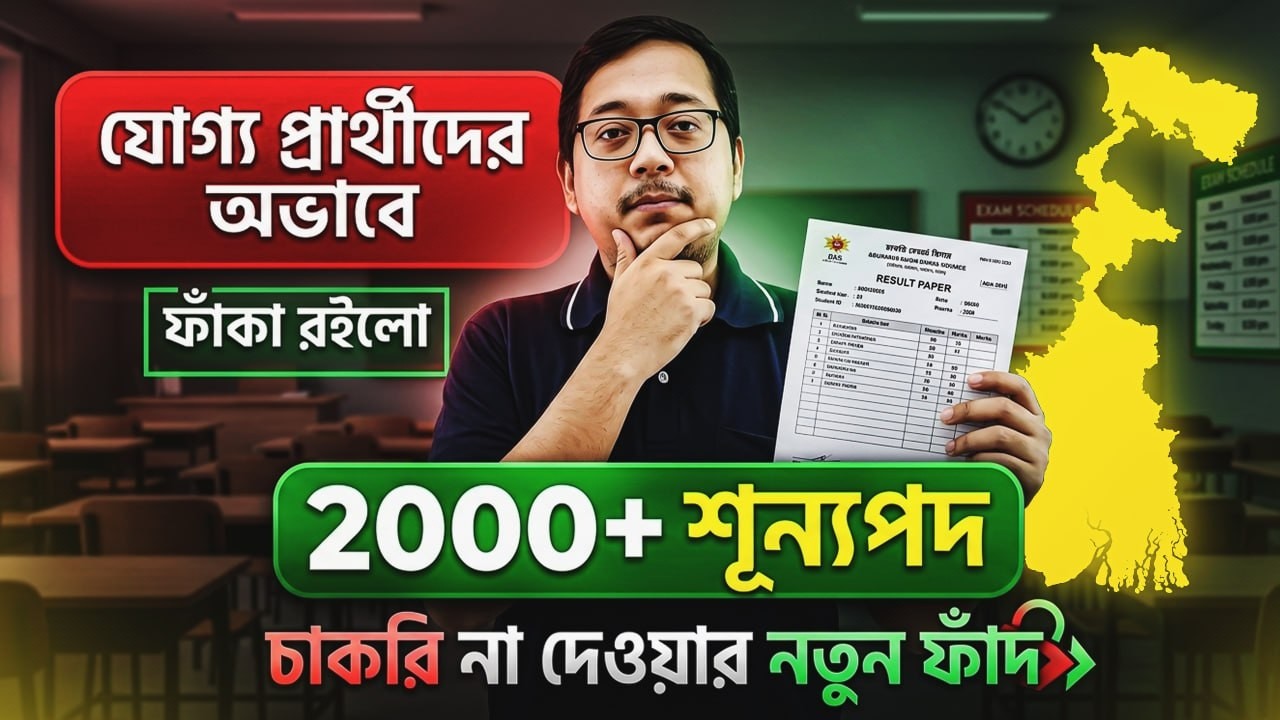 2000+ শূন্যপদ যোগ্য প্রার্থীদের অভাবে ফাঁকা রইলো ! চাকরি না দেওয়ার নতুন ফাঁদ ! আলোচনায় অমিত স্যার
