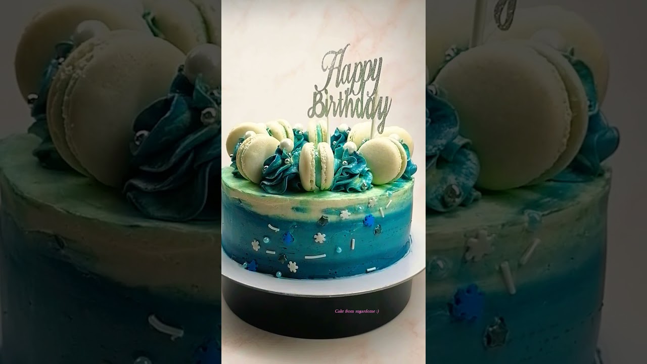 Lemon Cake in Buttercream and French Macarons from Sugardome #cakesonyoutube