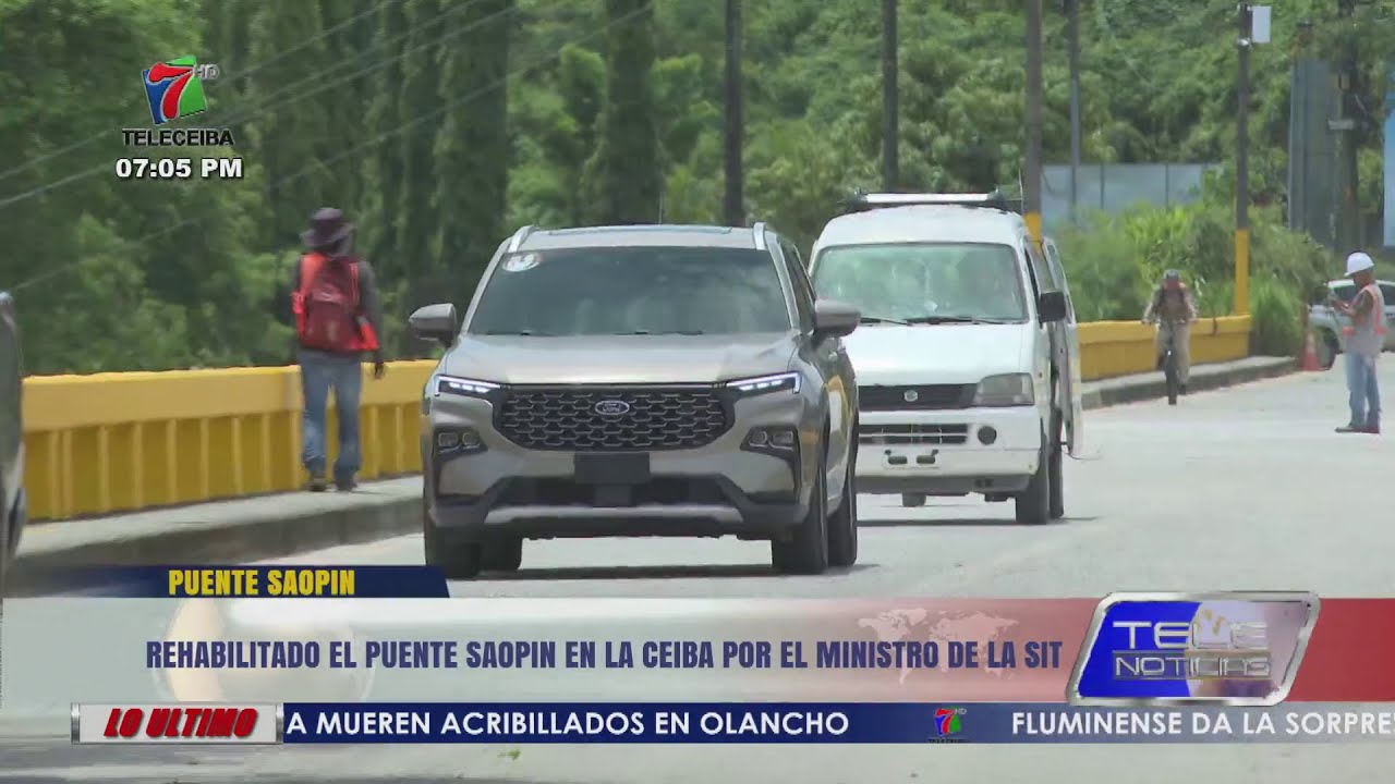 Rehabilitado el puente Saopin en La Ceiba por el ministro de la SIT.