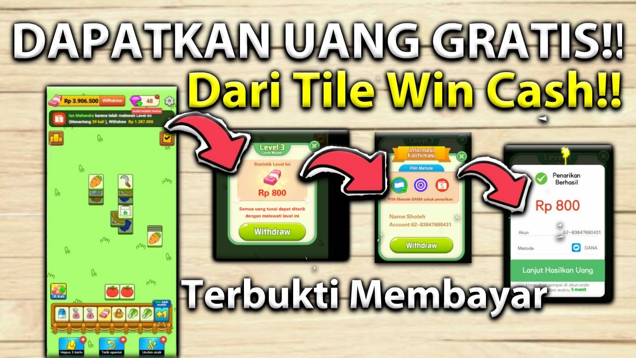 CARA MENDAPATKAN UANG GRATIS DARI TILE WIN CASH