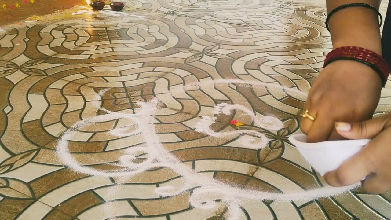 Tuesday Special rangoli #Easy freehand rangoli design#rangoli
