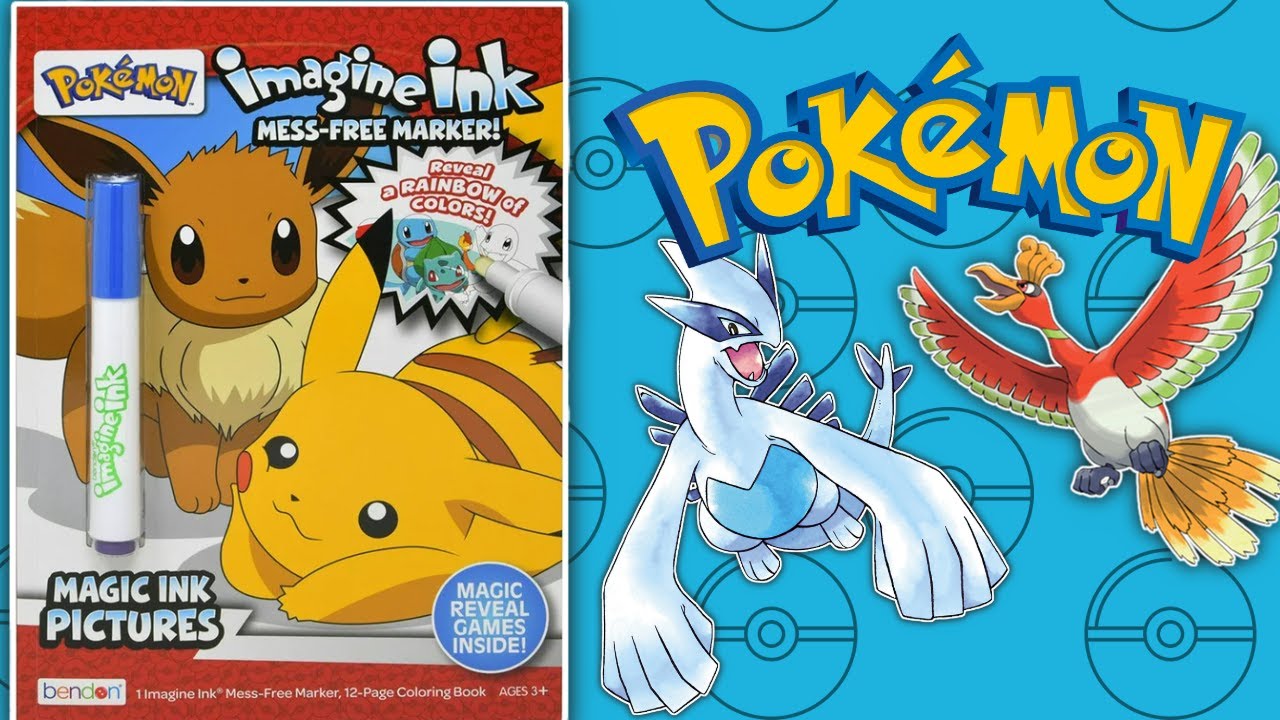 Pokemon Imagine Ink Coloring & Activity FULL-SIZED Book | Coloring With Mess-Free Marker