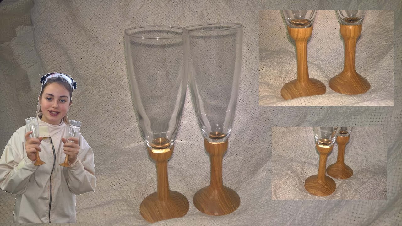 Wood Turning - Happy New Year with a pair of Champagne Glasses