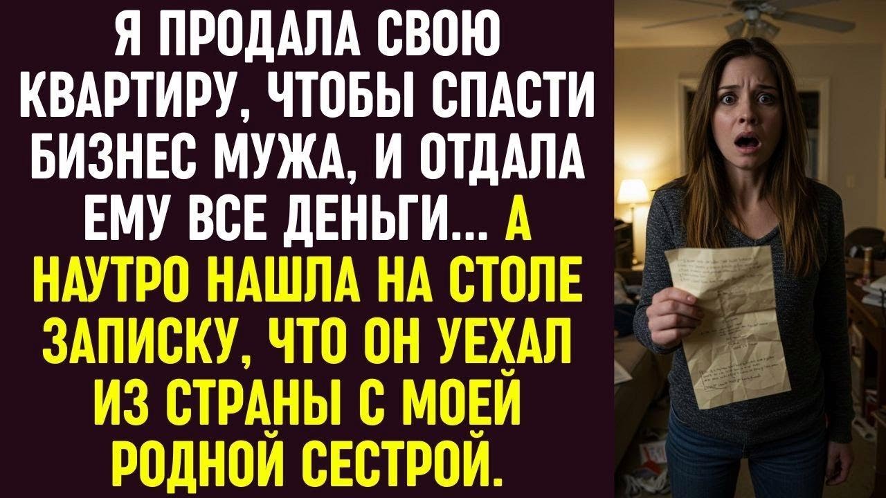 Я продала квартиру ради бизнеса мужа, а утром нашла записку он уехал с моей сестрой…