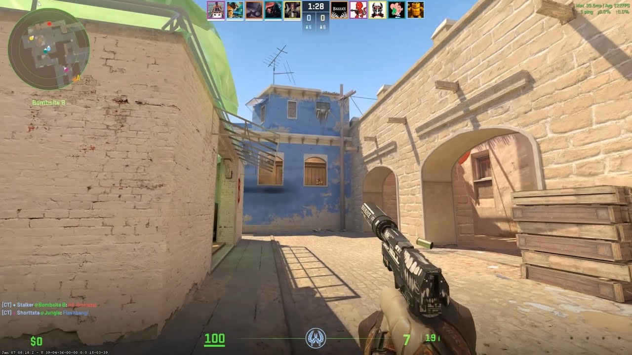 CS2 1v4 pistol clutch on Mirage. Ace on Inferno.