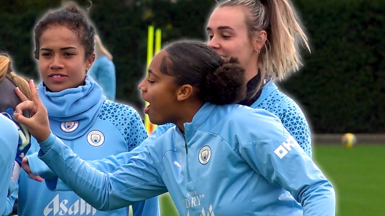 Man City train ahead of Women's Super League derby against Man Utd at Old Trafford