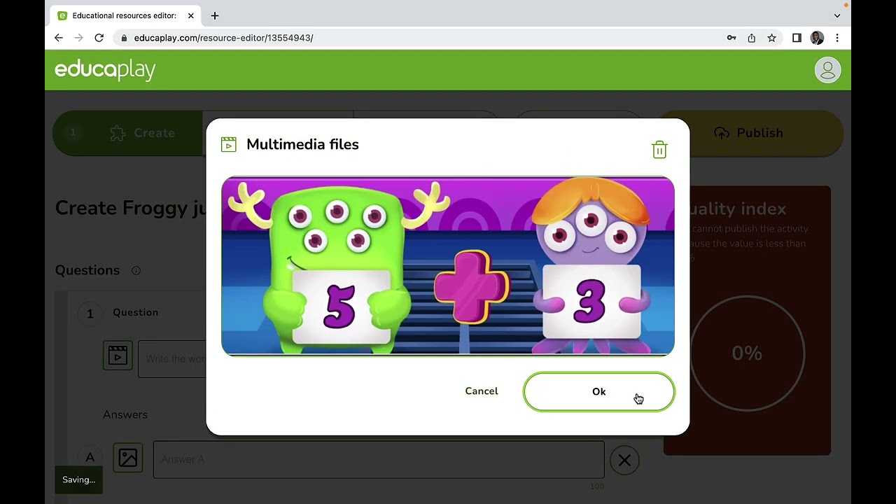 How to create a FROGGY JUMPS Game using EDUCAPLAY