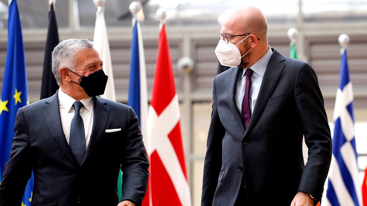 His Majesty King Abdullah II Al Hussein, King of Jordan welcomed in EU Council by President Michel