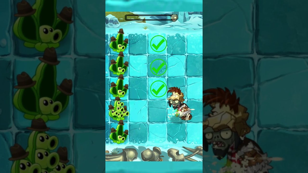 PvZ 2 - Pea pod Level Max Vs Level of  Sloth Gargantuar Zombie Team