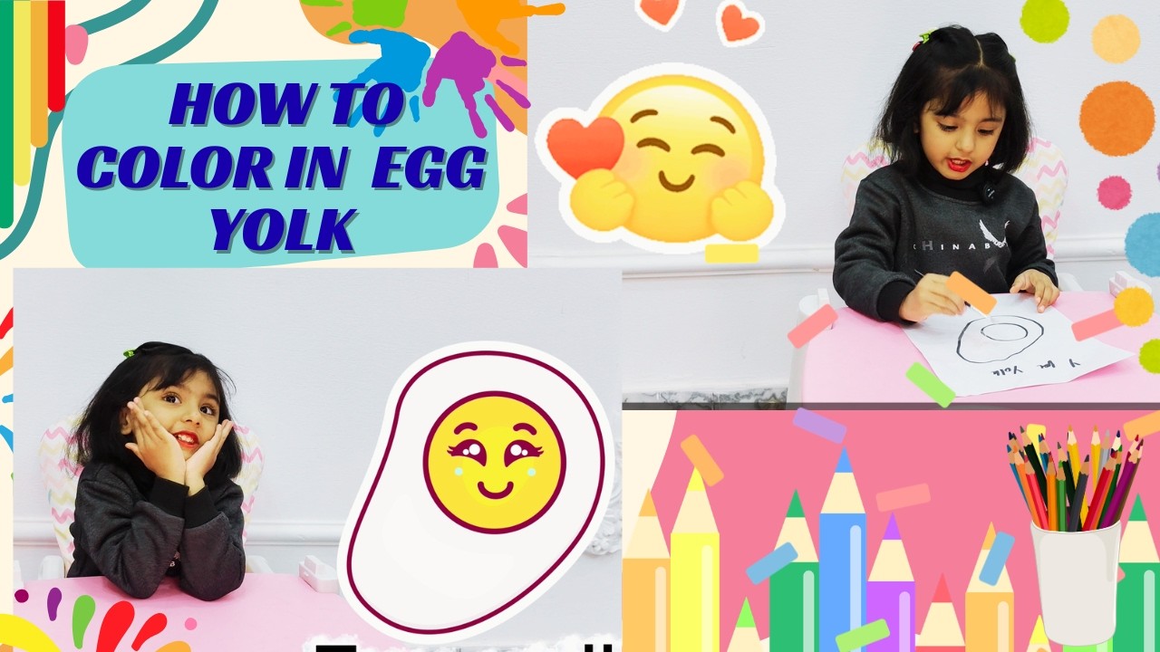 How to color in egg yolk | Easy way to learn color for toddlers #drawing #colors #yolk #kidsvideo