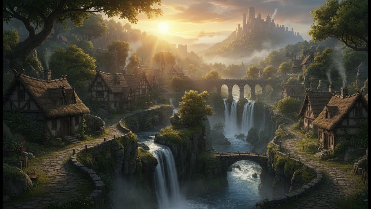 Calm Medieval Fantasy Music | Autumn Road & Castle Bells