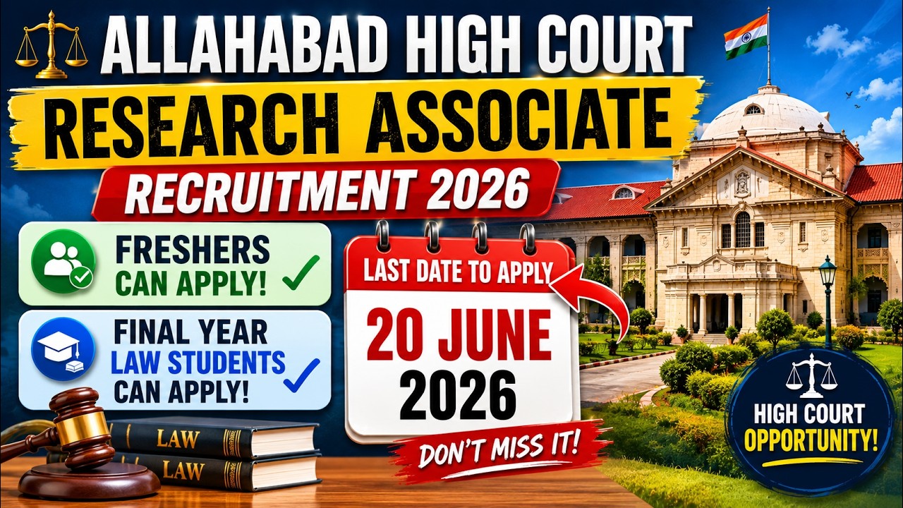 🔥 Allahabad HC Research Associate Recruitment 2026 ⚖️ | Salary ₹40,000 💰 | Law Graduates Apply Now 🚀