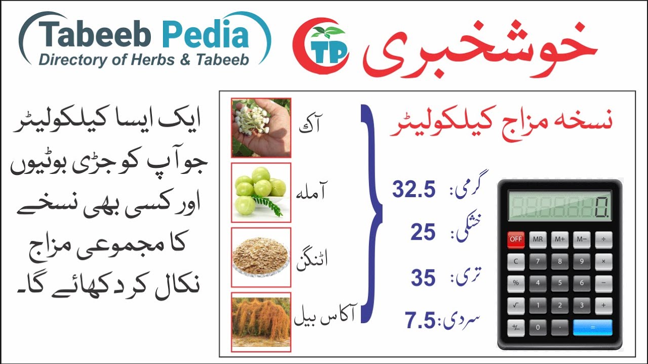 Hearbs Temperament Calculator ☘نسخہ مزاج کیلکولیٹر ☘ Al HudaGuidance