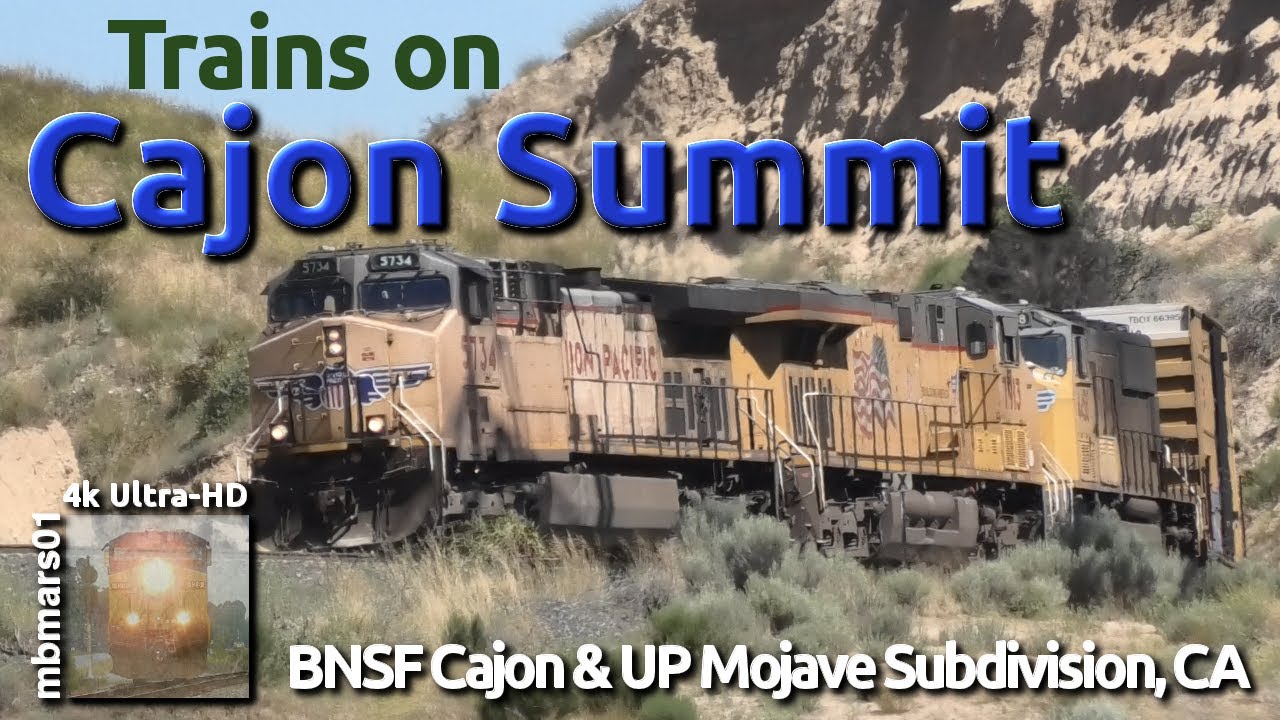 [77][4k] Trains on Cajon Summit, BNSF Cajon and UP Mojave Subs, CA 07/01/2019