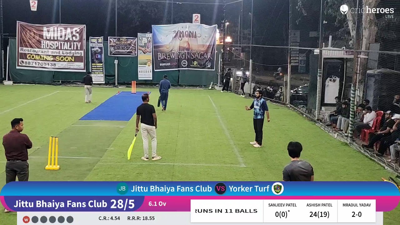 Yorker Turf vs Jittu Bhaiya Fans Club live cricket match | MAKRONIA PREMIER LEAGUE 2.0 live - yorke