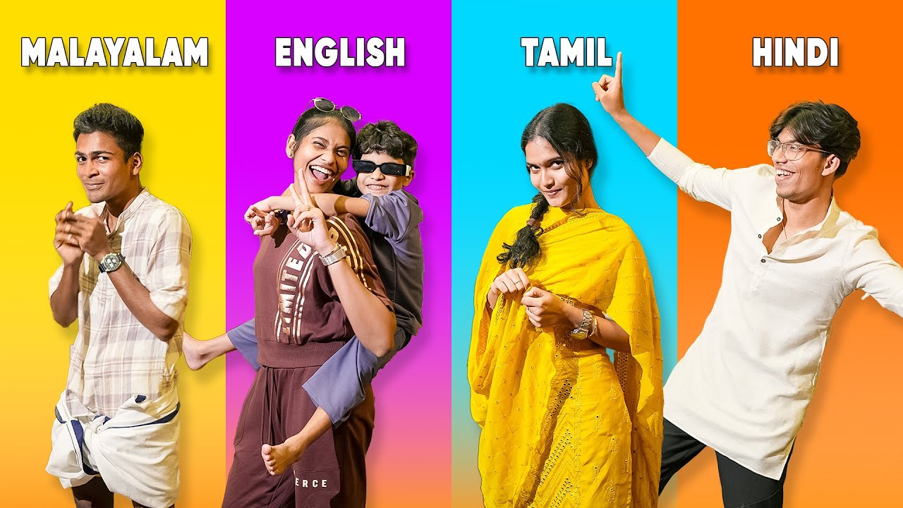 Language Challenge 😂 MALAYALAM vs ENGLISH vs TAMIL vs HINDI