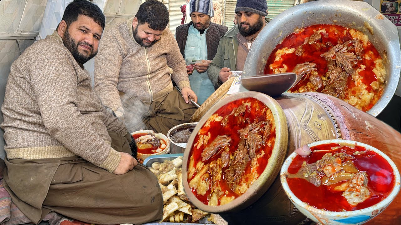 Amazing 5:AM Beef Trotters Stew For Breakfast - Sheikh Siri Paye Recipe - Best Peshawari Desi Nashta