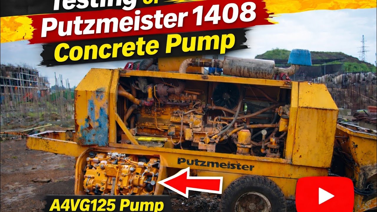 Testing of putzmeister 1408 concrete pump|| Rexroth|| Hydraulic||
