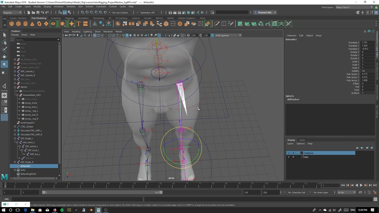 Autodesk Maya 2018 - How to fix a wonky IK handle