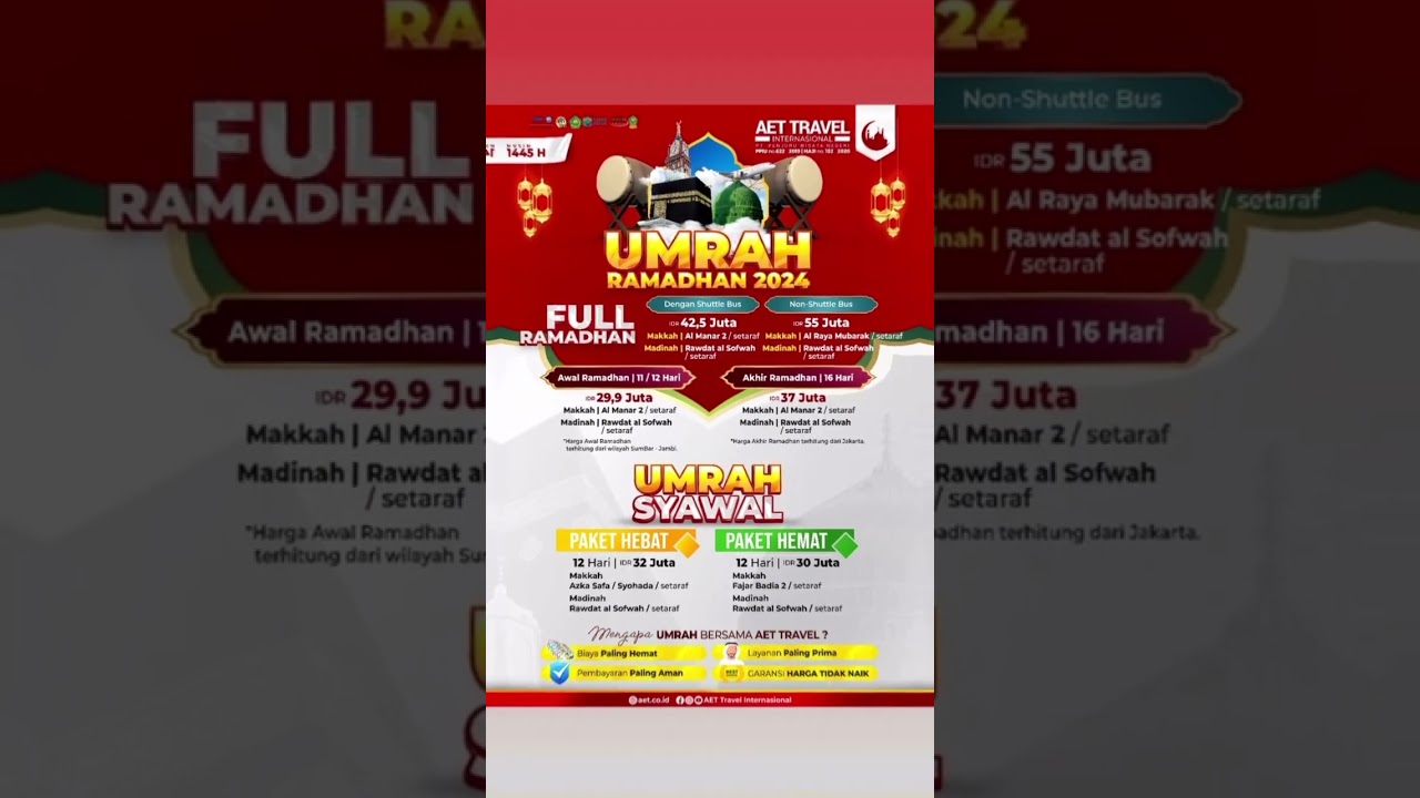Umrah hemat layanan hebat bersama aet travel