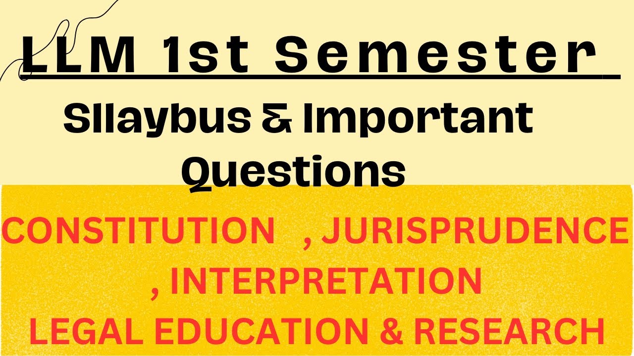 CCS University LLM 1st Semester Syllabus&Important Que.#ccsu #llm #syllabus #importantquestions #pyq
