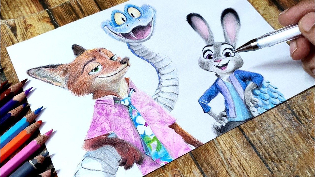 How I drew Zootopia 2 😍 time-lapse | Draw with May