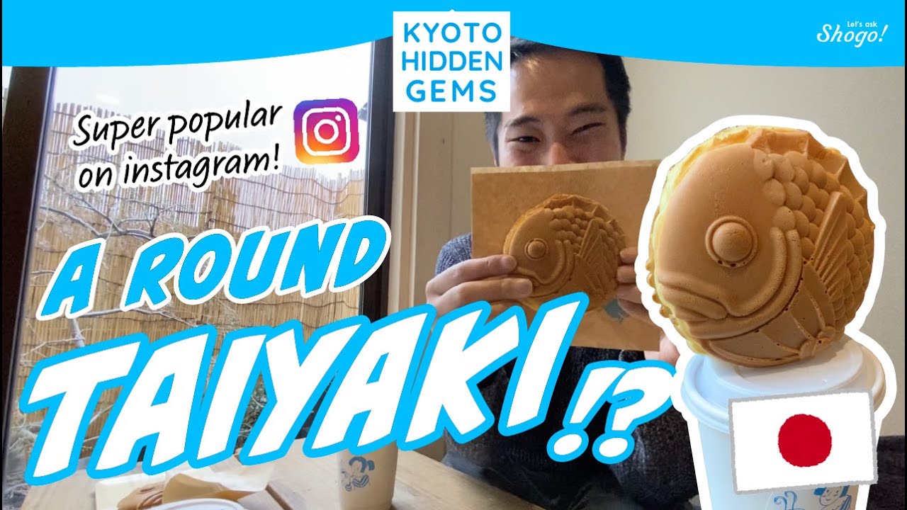 Eating the Special Round Taiyaki Served at a Café in Kyoto