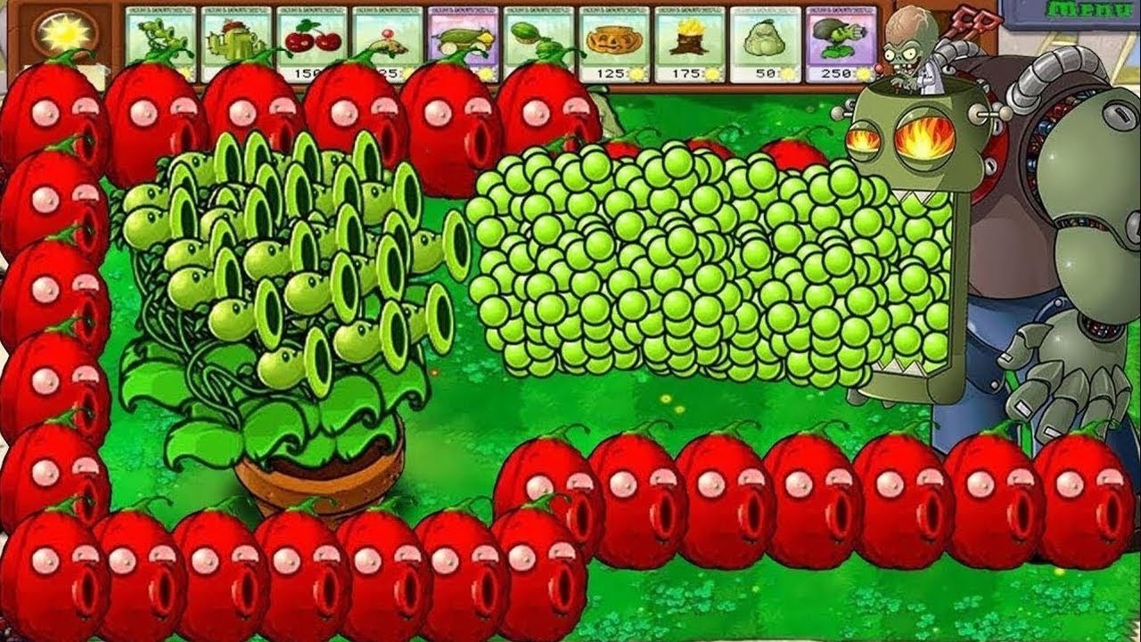 PLANTS VS ZOMBES HACK || Threepeater vs Dr.Zomboss Gargantuar All Zombies