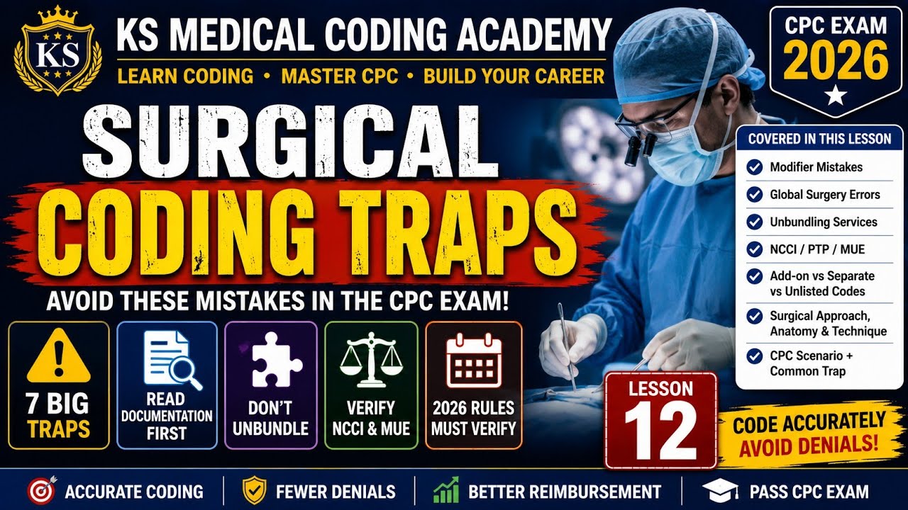 Common Surgical Coding Traps | CPC Exam | Medical Coding Course 2026 | Lesson 12
