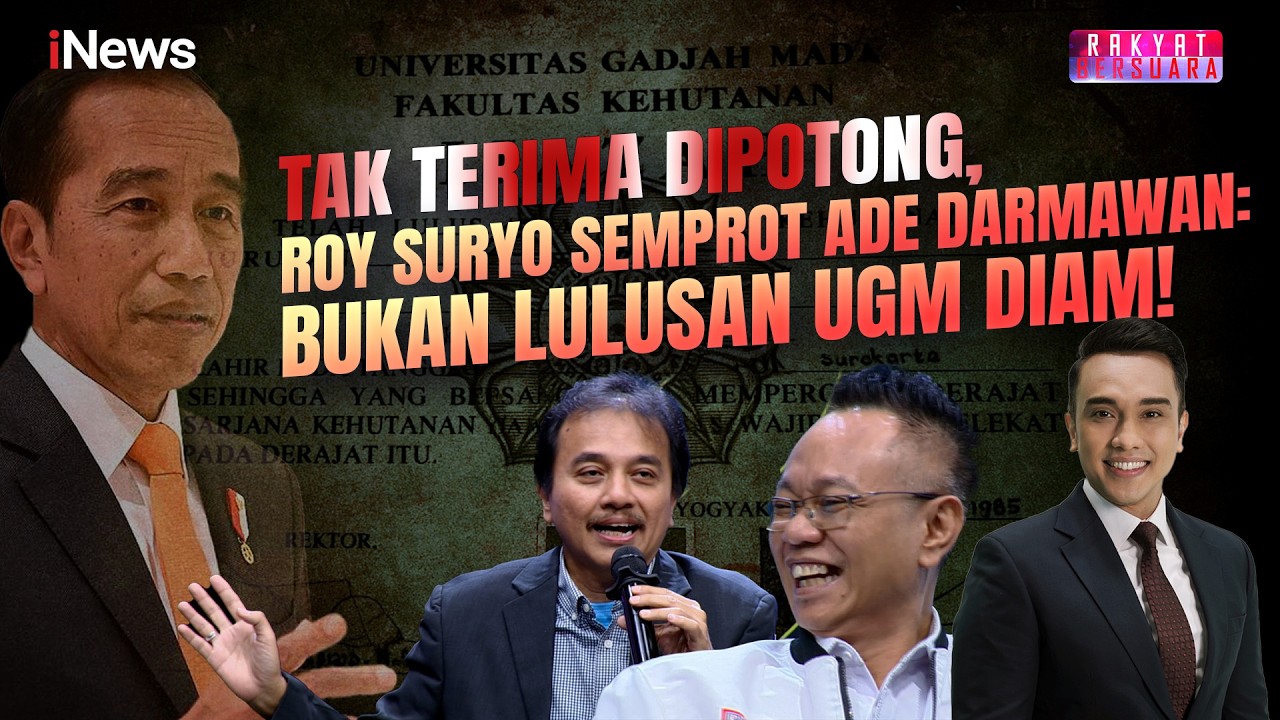 Tak Terima Disela saat Jelaskan Ijazah Jokowi, Roy Suryo Cecar Ade Darmawan: Bukan Lulusan UGM!