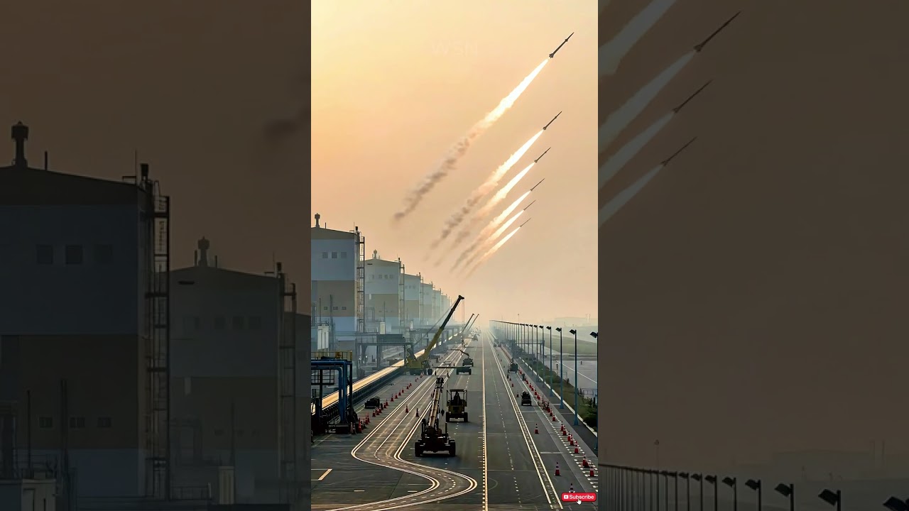 Massive missile barrage unleashed from coastal #shorts #missiles #defensetech #military #viral
