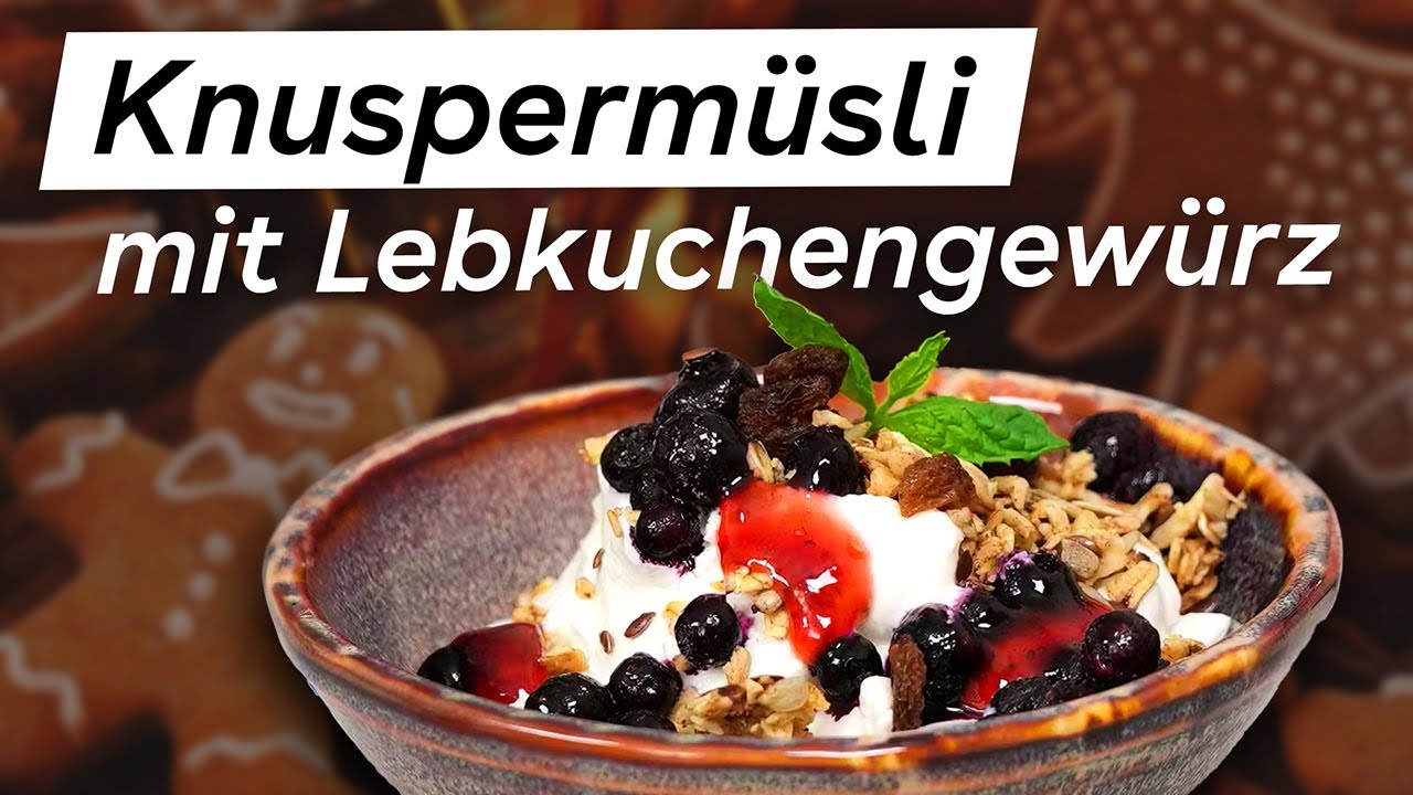 Gesundes Weihnachtsgeschenk DIY: Gesundes Knuspermüsli mit Lebkuchengewürz