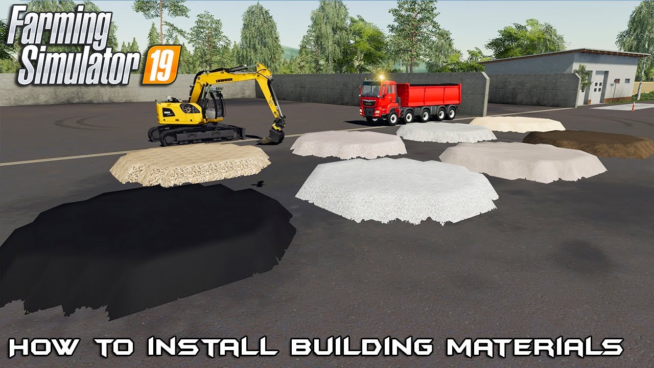 How to install dirt,sand,asphalt and gravel in Farming Simulator 2019 (Building Materials)
