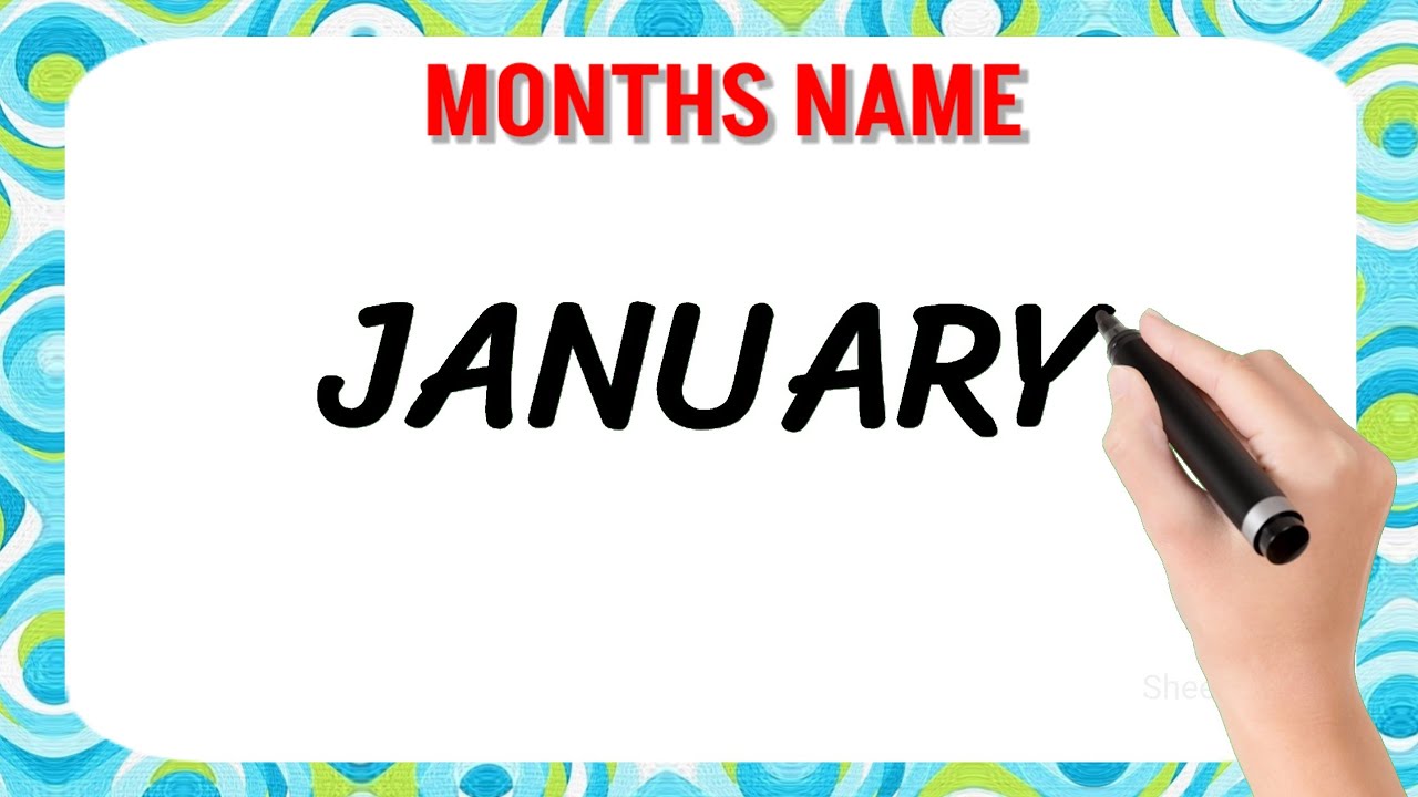 Months Name | January to December Spelling Writing For Nursery Rhymes | Months Name in English Kids.