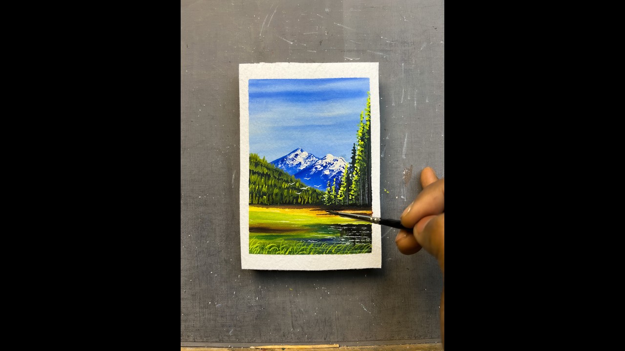 Relaxing Gouache Nature Painting 🌿✨