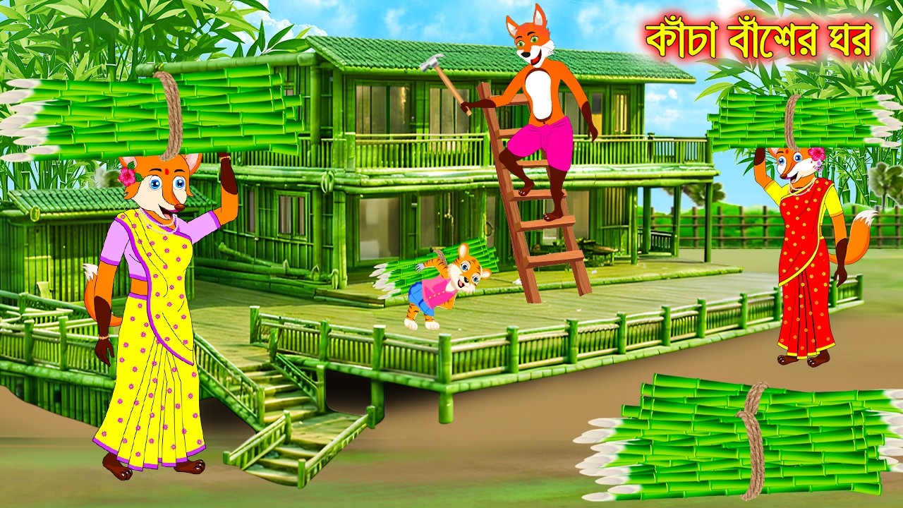 কাঁচা বাঁশের ঘর | Kacha Basher Ghor | Bangla Cartoon | Fox Cartoon | Interesting & Comedy stories