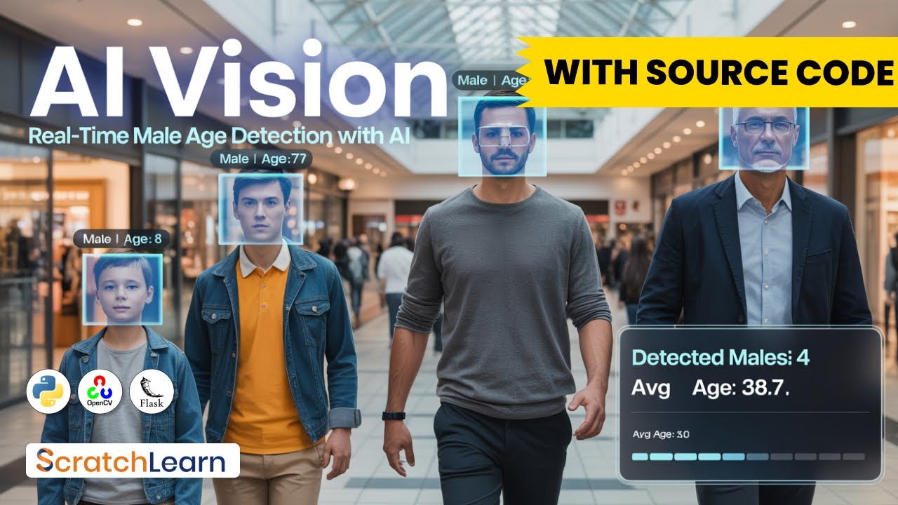 Real-Time Age & Gender Detection in Python | AI + CV Face Recognition + Source Code #computervision