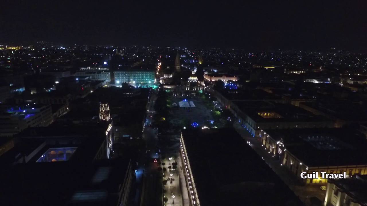 Guadalajara de Noche Dron