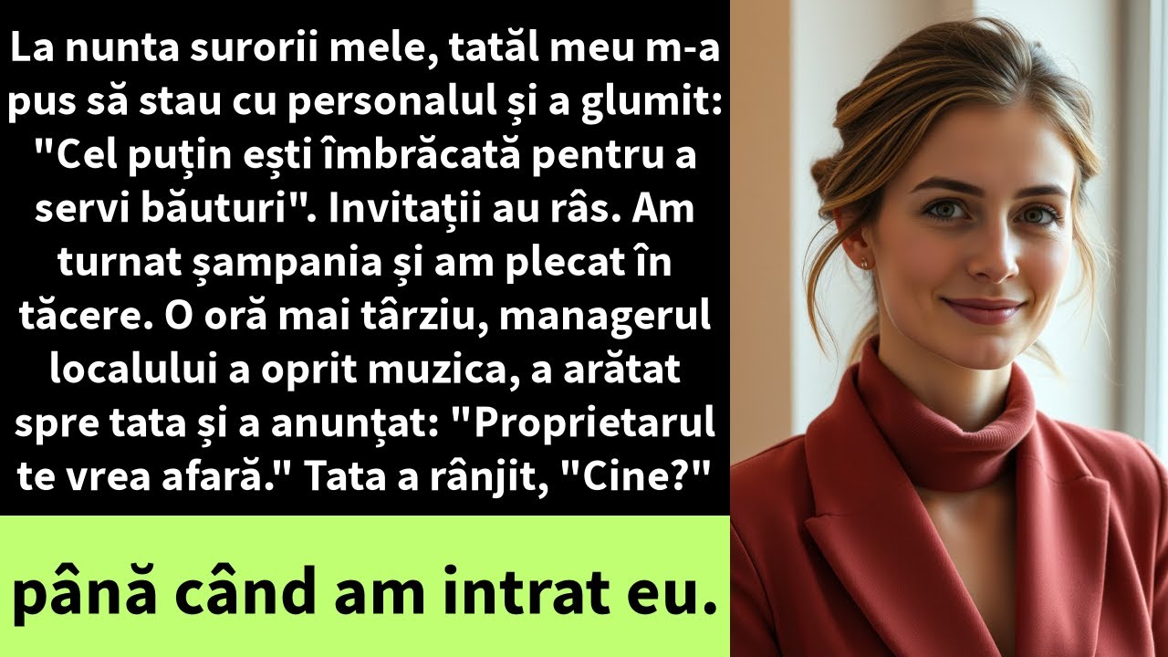 La nunta surorii mele, tatăl meu m-a pus să stau cu personalul și a glumit: