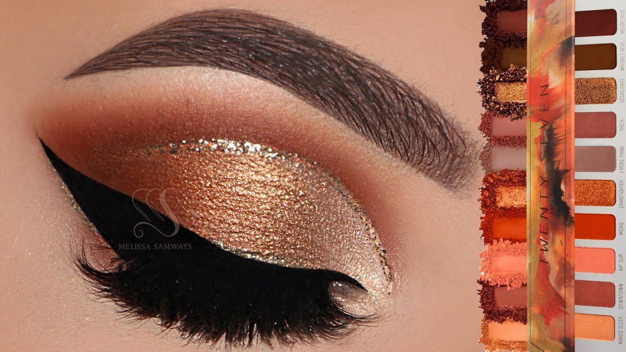 Gold Glitter Warm Tones Smokey Eyes Makeup Tutorial | Melissa Samways