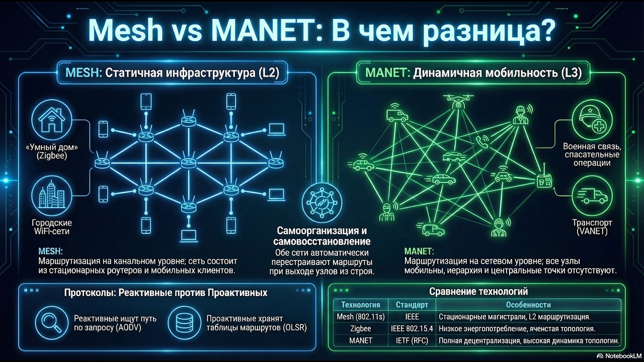Сети Mesh и MANET