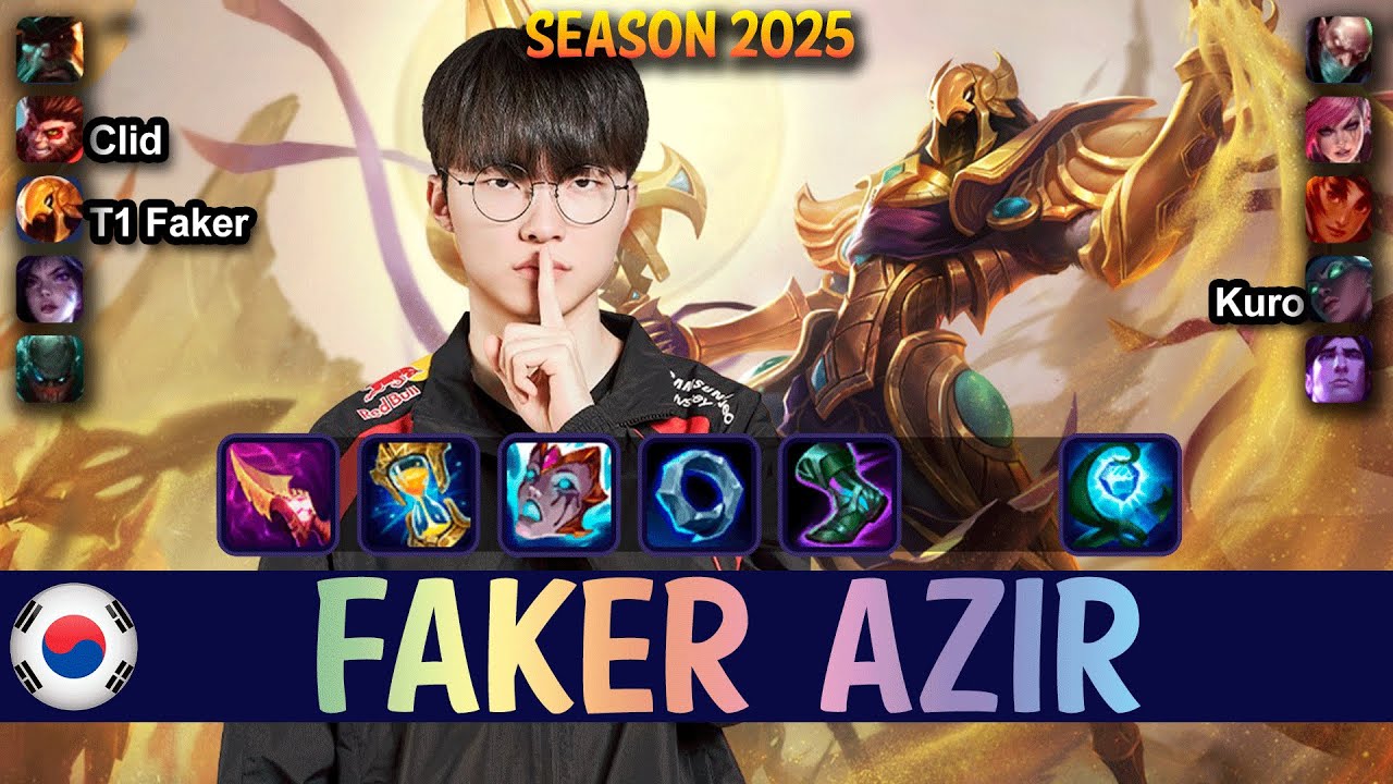 T1 Faker AZIR vs TALIYAH Mid - Patch 25.14 KR Ranked | lolrec