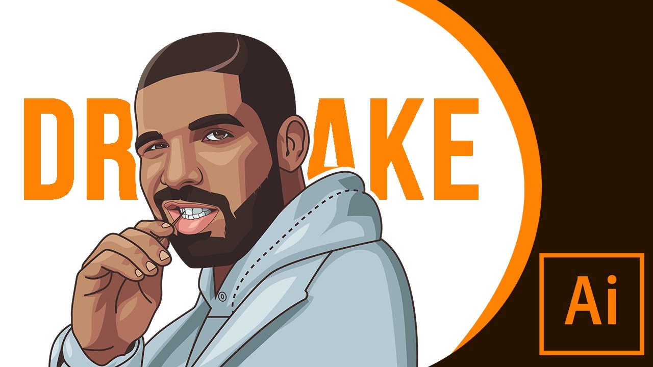 drake vector potrait - illustrator cc 2019