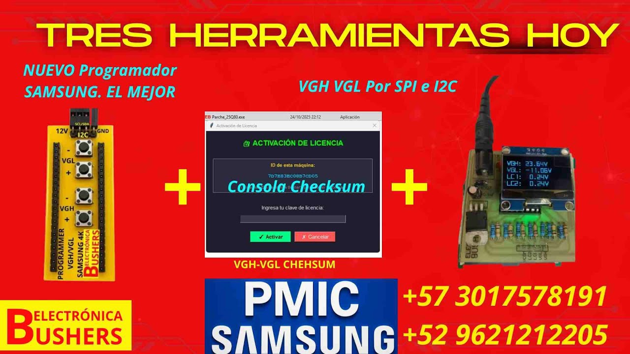 Diferencias entre los programadores VGH VGL SAMSUNG- I2C Y SPI. Bushers