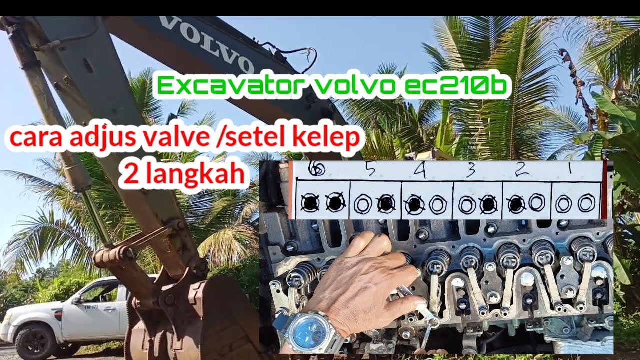 Adjust Valve engine Excavator volvo Ec210B