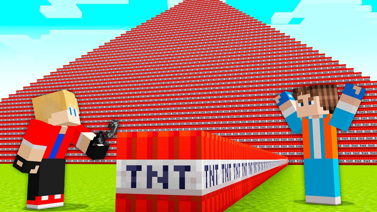 ENCHI o MUNDO do MEU AMIGO de TNT no Minecraft