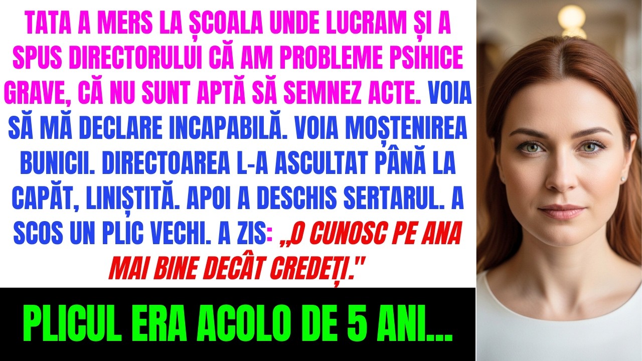 Părinții mei au spus la școală că am probleme mintale ca sămă dea afară din moștenire — directoarea